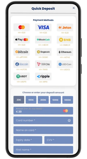 Sätt in pengar och ta emot välkomstbonus