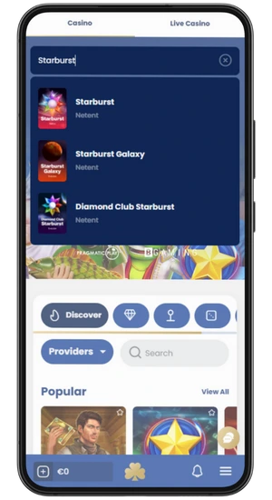 Hitta Starburst i spelbiblioteket